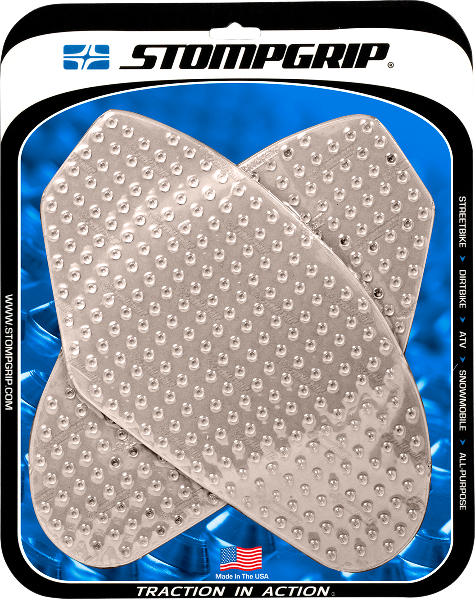 StompGrip Tank Grips - Volcano - Clear - Honda - RVT/VTR '01-'06