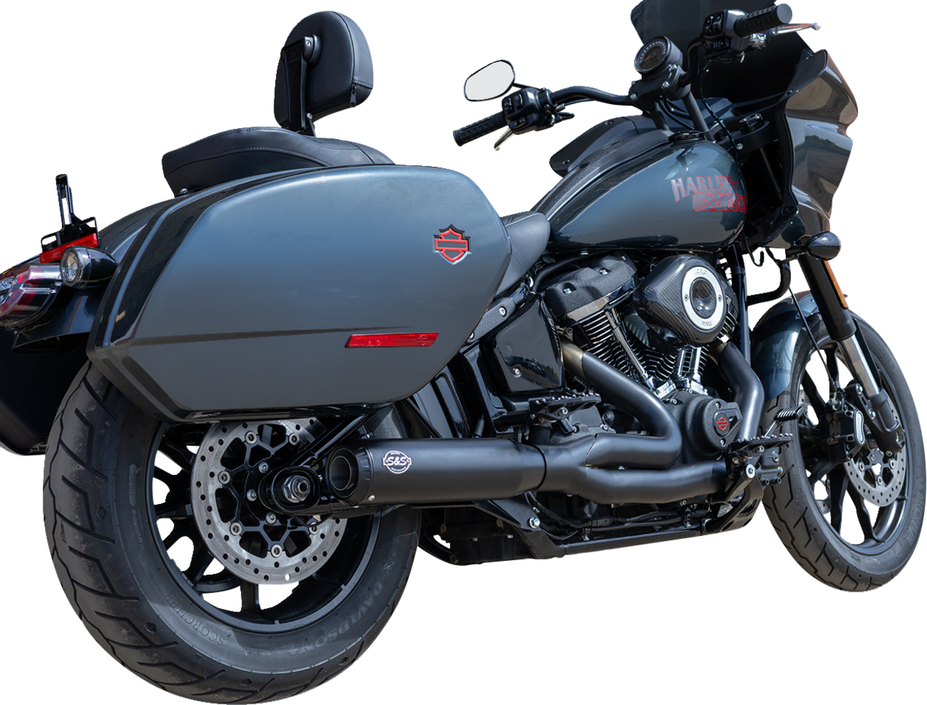 S&S Cycle 2-Into-1 Qualifier Exhaust System - Race Only - Guardian Black