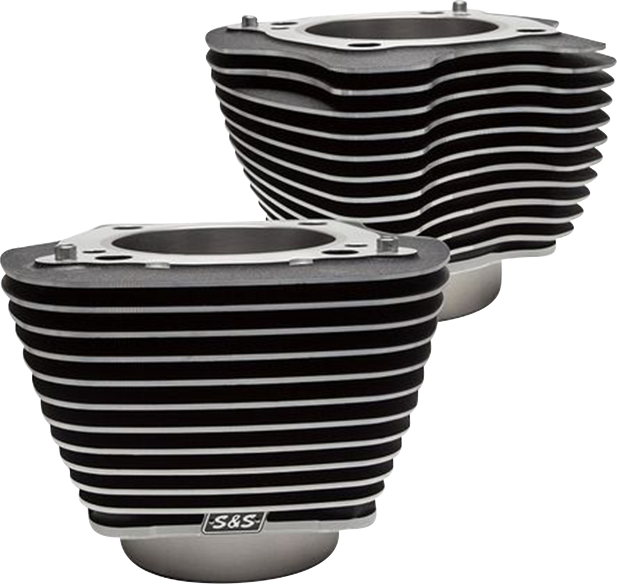 S&amp;S Cycle Cylinder Set - 4.25" Bore - Unhoned - Wrinkle Black W/Highlights - M8