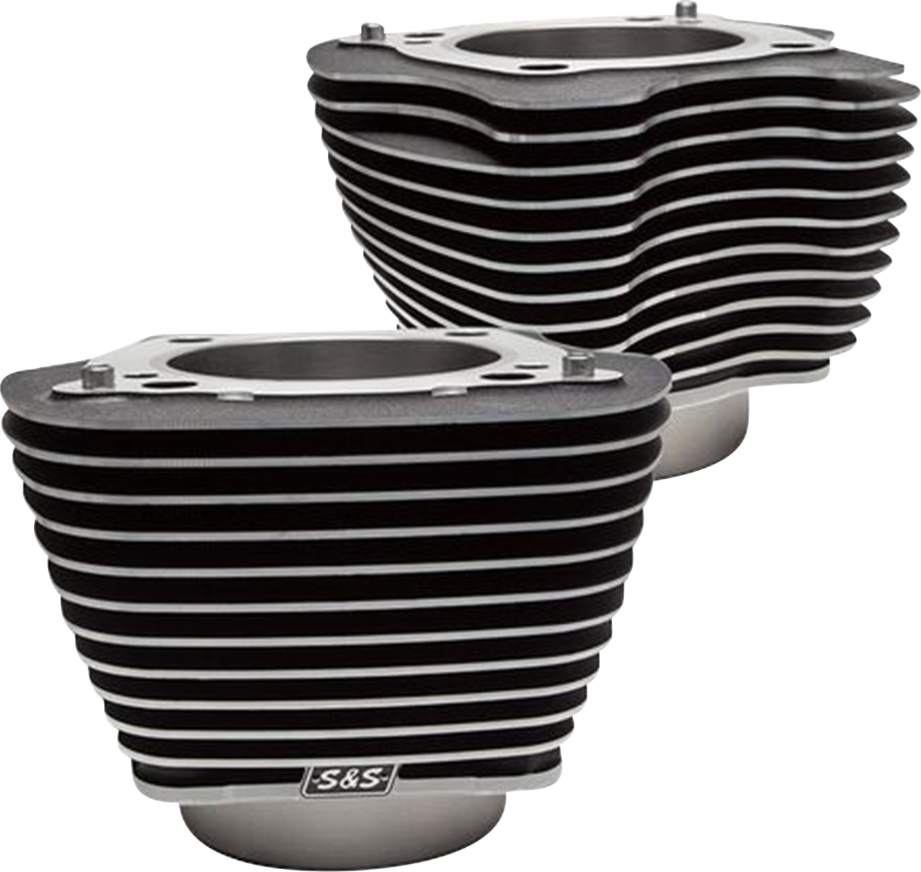 S&S Cycle Cylinder Set - 4.25" Bore - Unhoned - Wrinkle Black W/Highlights - M8