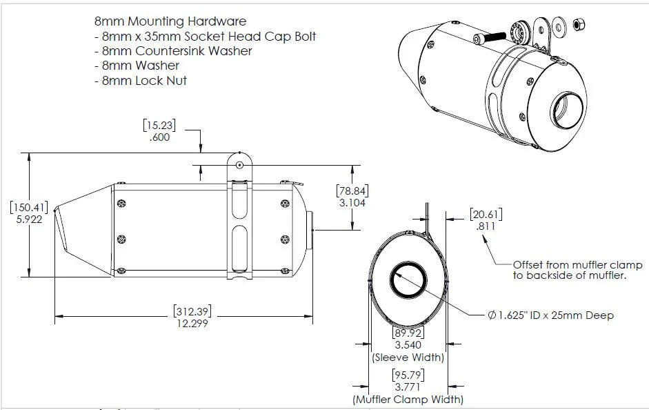Yoshimura Builder Series RS-3 CF Mini Bike Muffler Kit