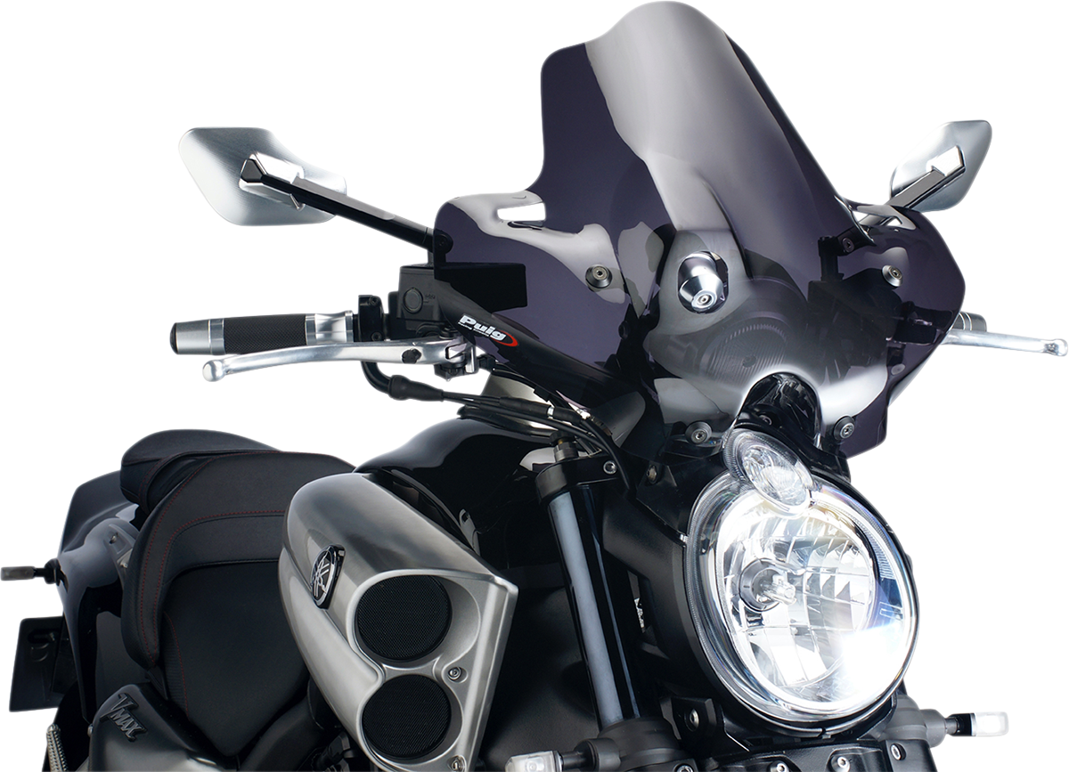 PUIG HI-Tech Parts New Generation Windscreen - 16-1/2" - Dark Smoke - V-Max
