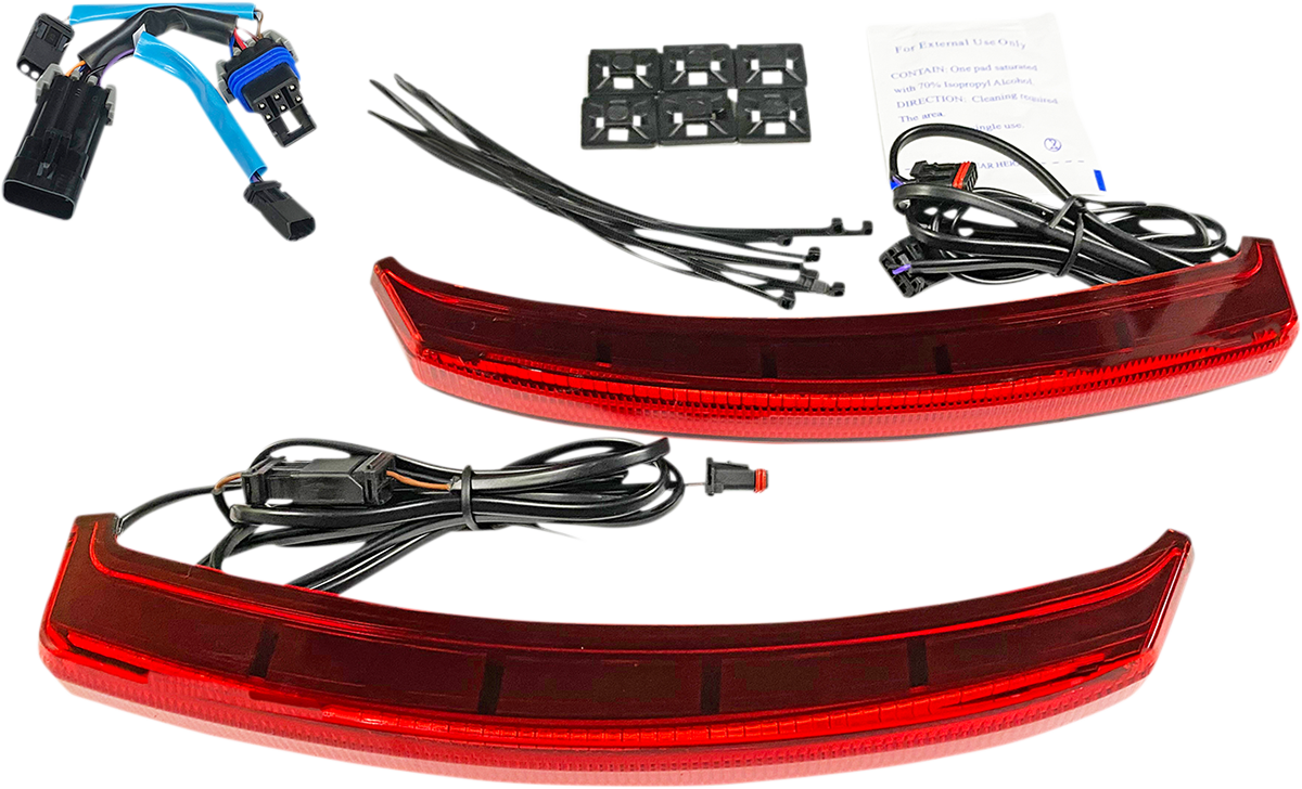 Custom Dynamics Saddle Bag Lights - Red Lens - Indian