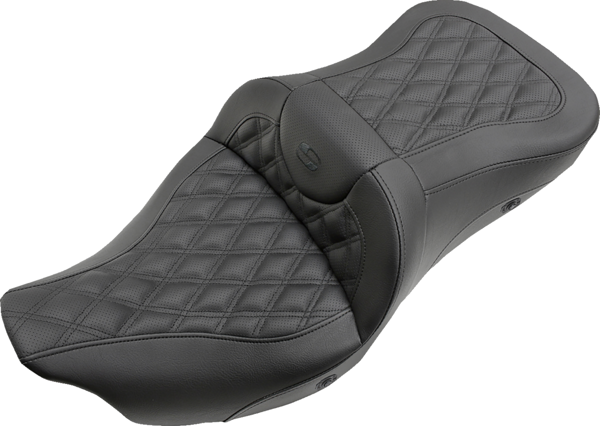 Saddlemen Extended Reach Roadsofa™ Seat - Lattice Stitched - Without Backrest - Heated - FL '08-'24