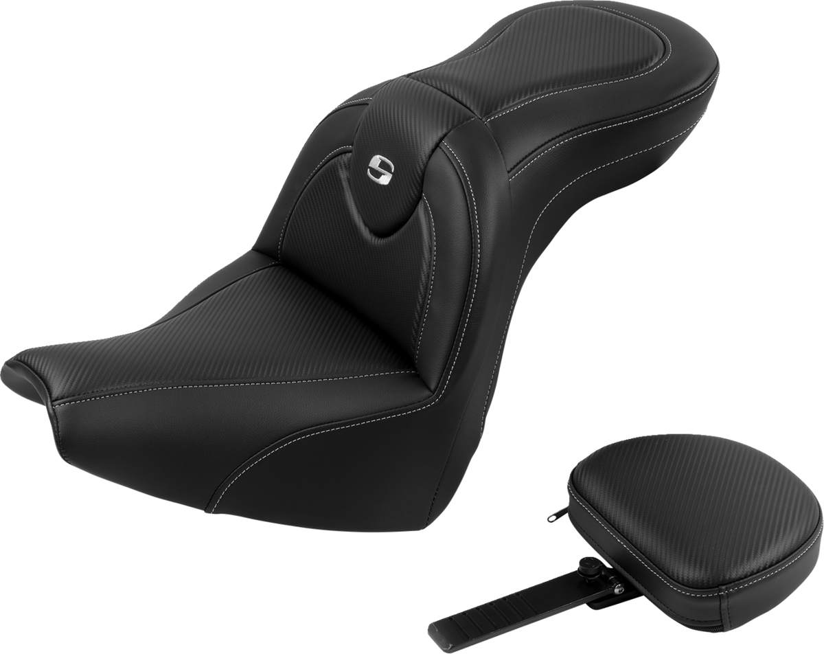 Saddlemen Roadsofa™ Seat - With Backrest - Carbon Fiber - FXBR/S '18-'20
