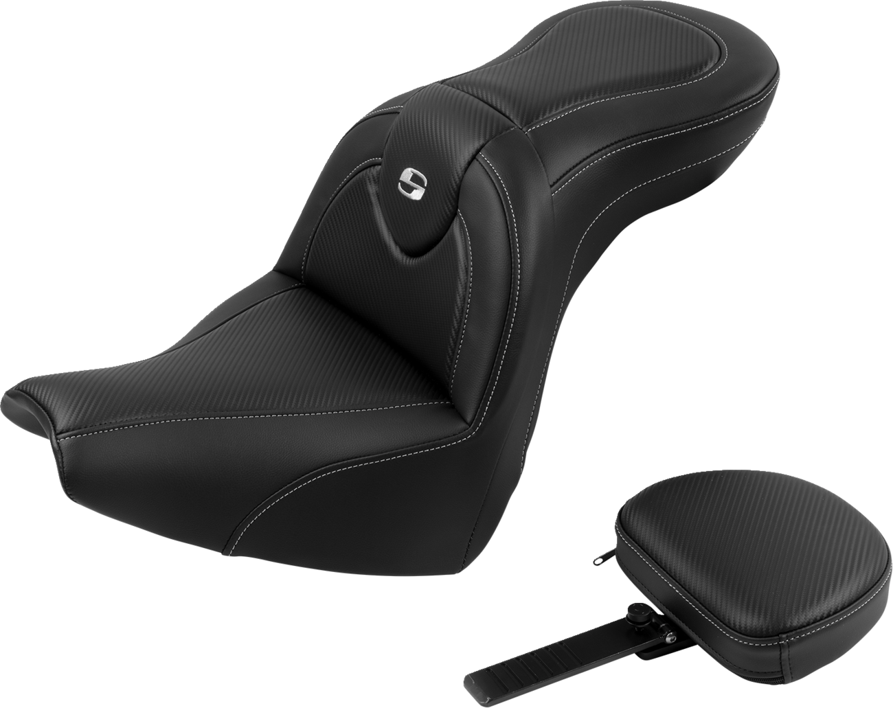 Saddlemen Roadsofa™ Seat - With Backrest - Carbon Fiber - FXBR/S '18-'20