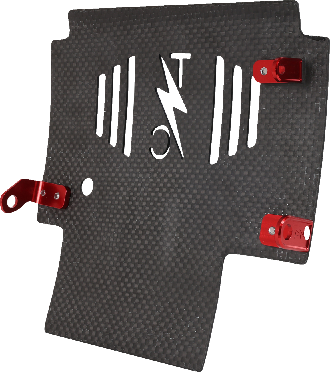 Thrashin Supply CO. Skid Plate - Carbon Fiber/Forged - With Red Brackets - FLHX/FLTRX