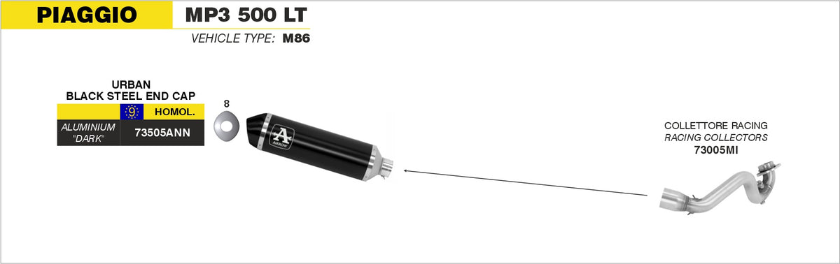 73505ANN Urban Aluminium Dark Slip On With Dark End Cap