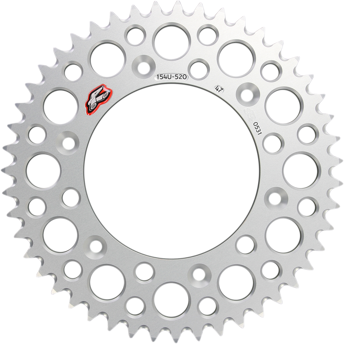 Renthal Rear Sprocket - Aluminum - 47 Tooth - Silver - Honda