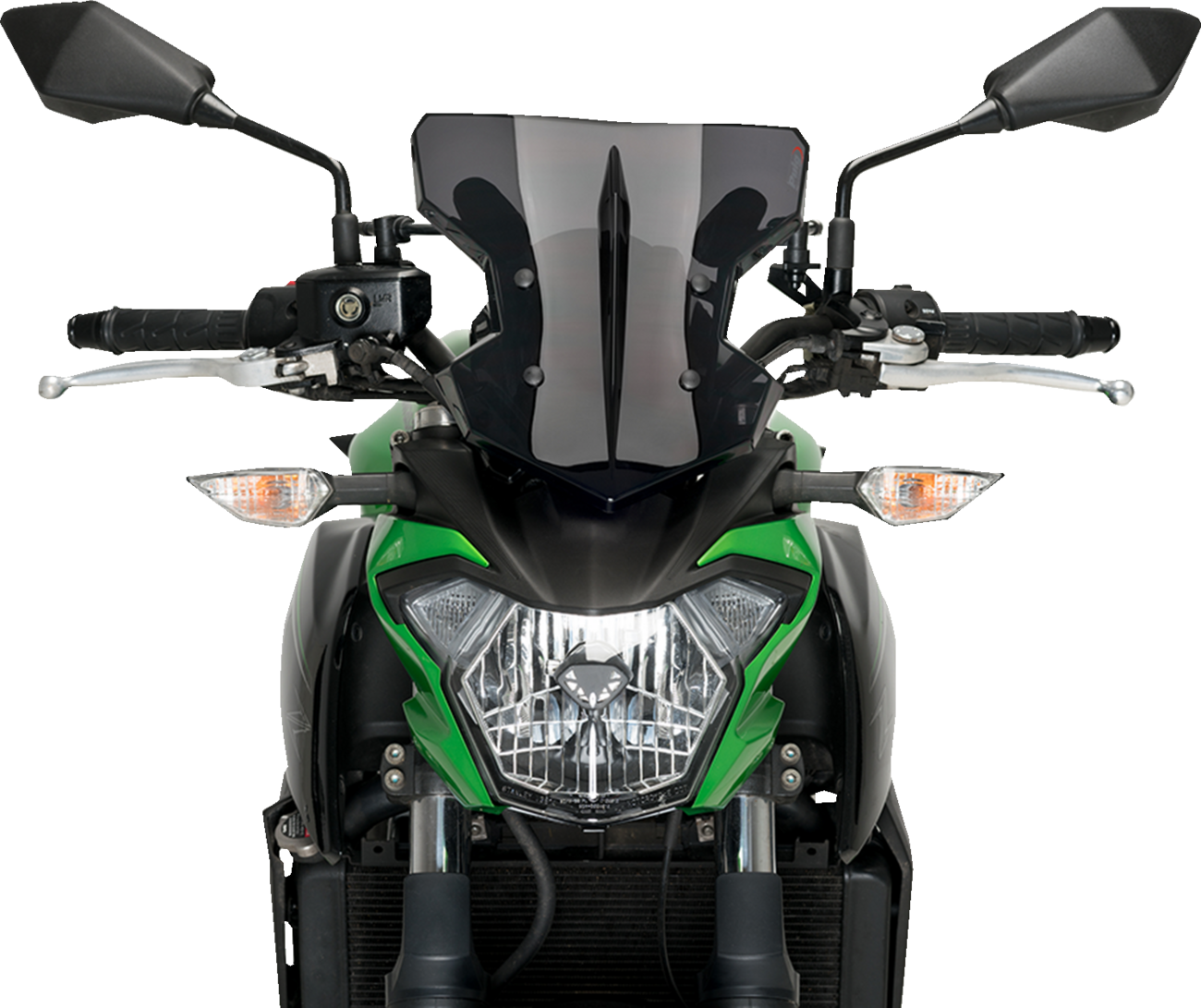 PUIG HI-Tech Parts Flanker Windshield - 12-3/4" - Dark Smoke - Kawasaki