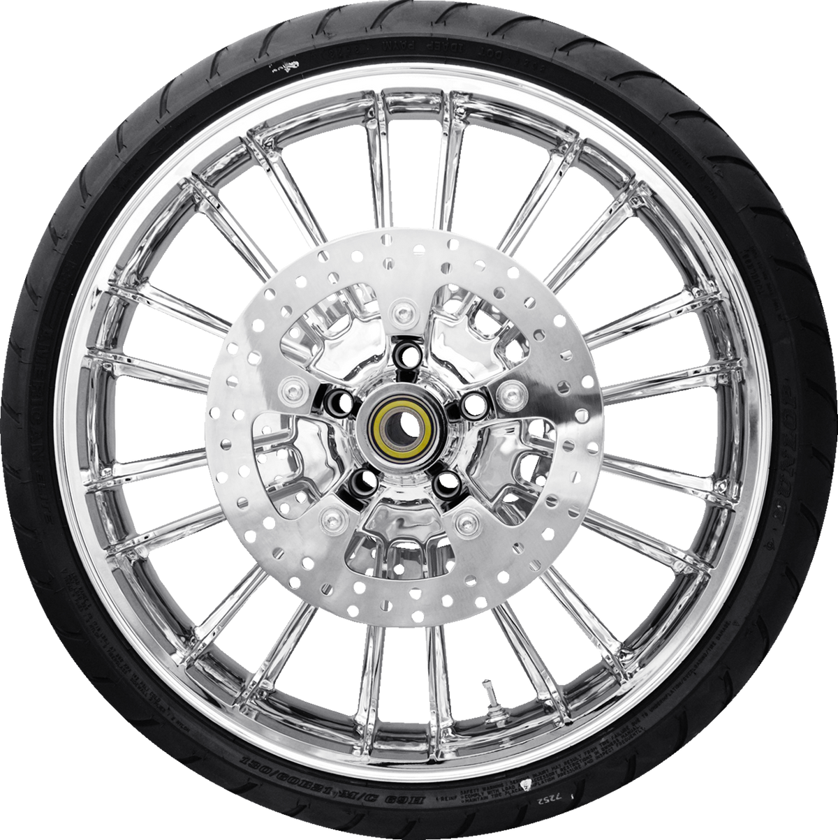 Coastal Moto Atlantic Front Wheel - Chrome (21") | Rotors (11.8") | Dunlop AE2 Tire (130/60b21)
