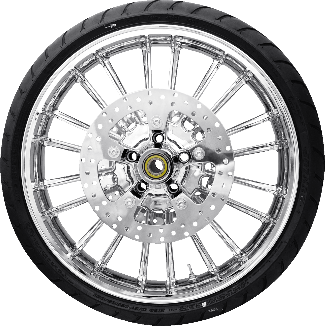 Coastal Moto Atlantic Front Wheel - Chrome (21") | Rotors (11.8") | Dunlop AE2 Tire (130/60b21)