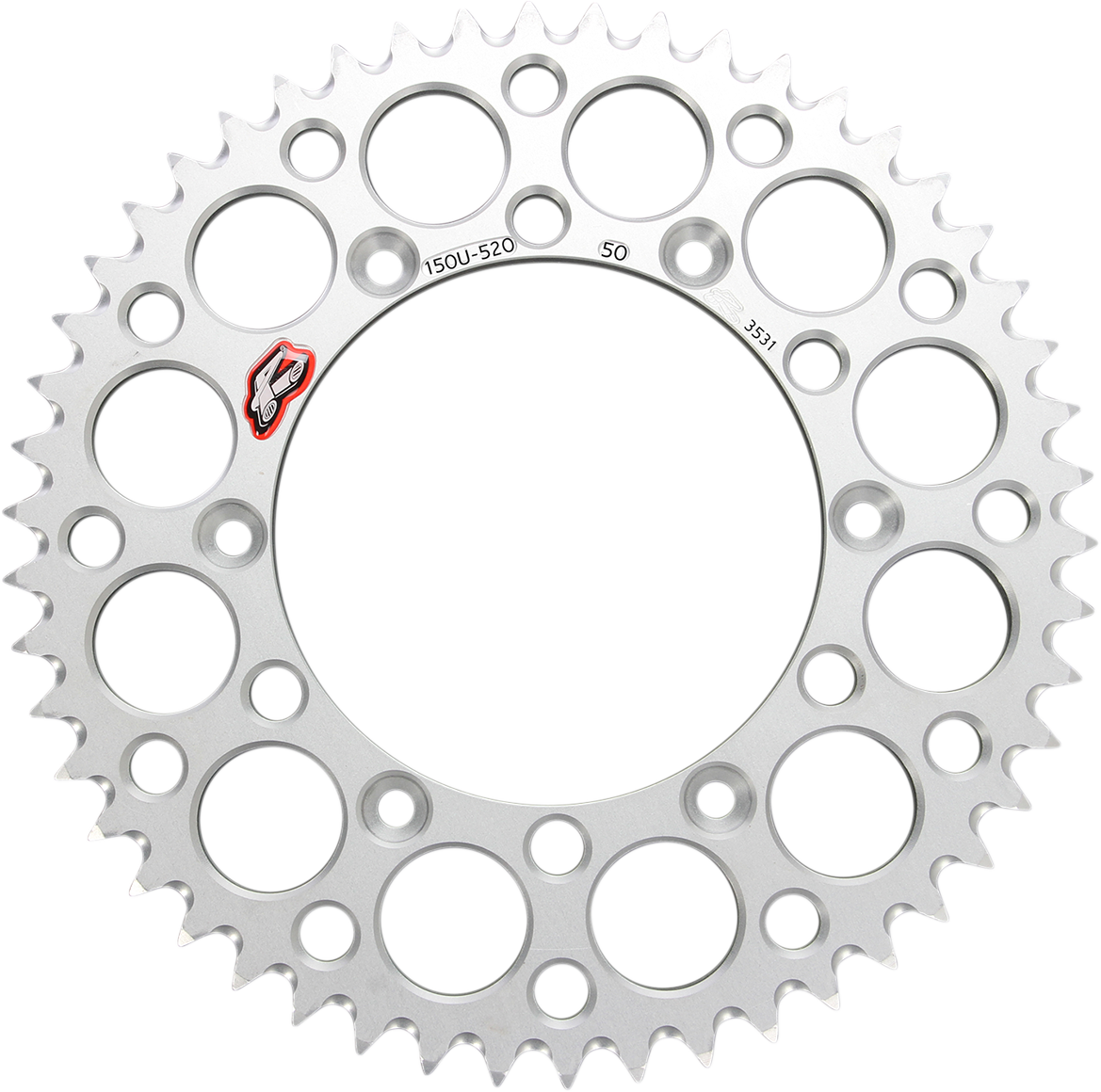 Renthal Rear Sprocket - Aluminum - 50 Tooth - Silver - Yamaha