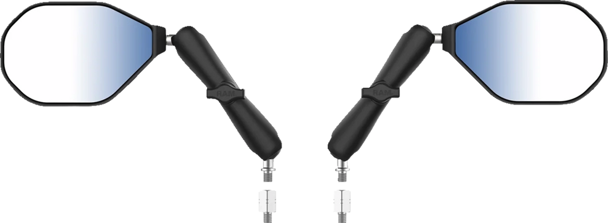 RAM Mounts Tough-Mirror™ - Side View - Oval - Black - Left/Right - Long Arm