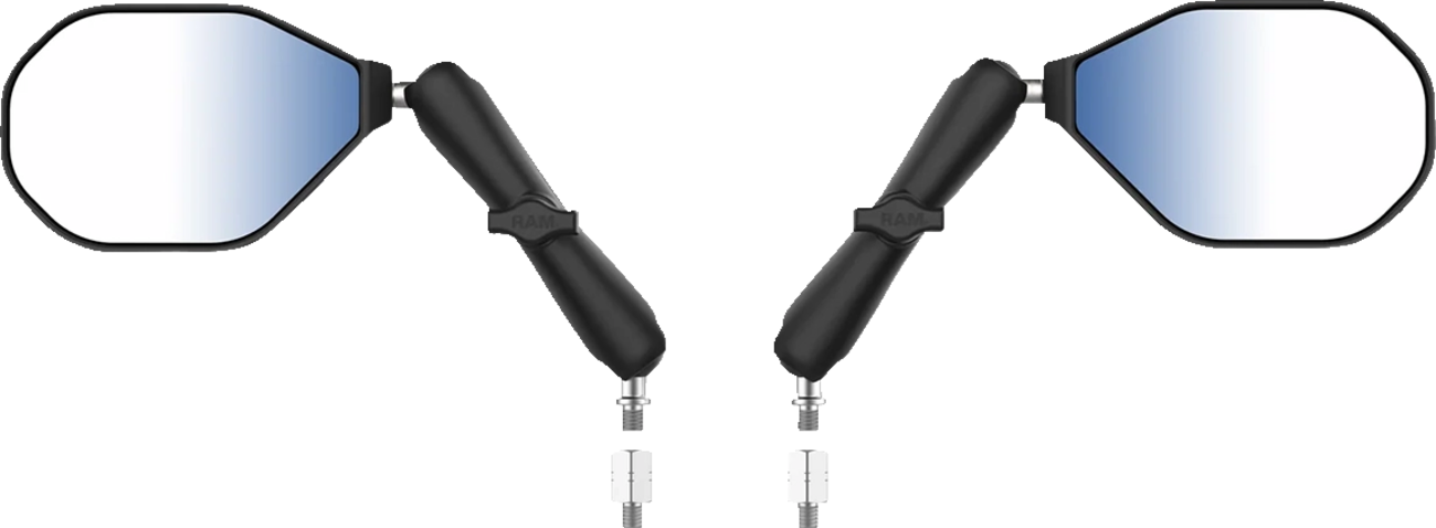 RAM Mounts Tough-Mirror™ - Side View - Oval - Black - Left/Right - Long Arm