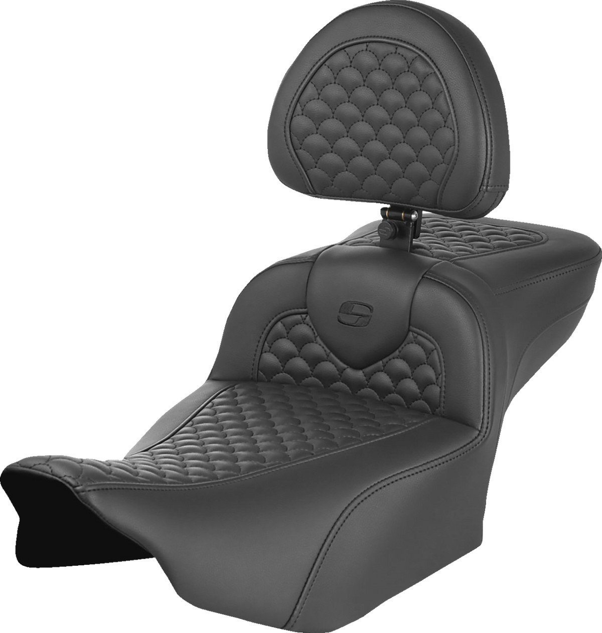 Saddlemen Roadsofa™ Seat - Dragon Scale Stitch - W/ Backrest - Extended Reach - FLTR/FLHX '23-'25