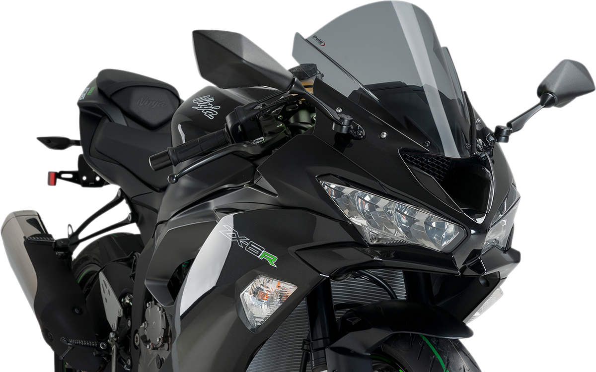 PUIG HI-Tech Parts Race Windscreen - 13-3/4" - Dark Smoke - ZX-6R