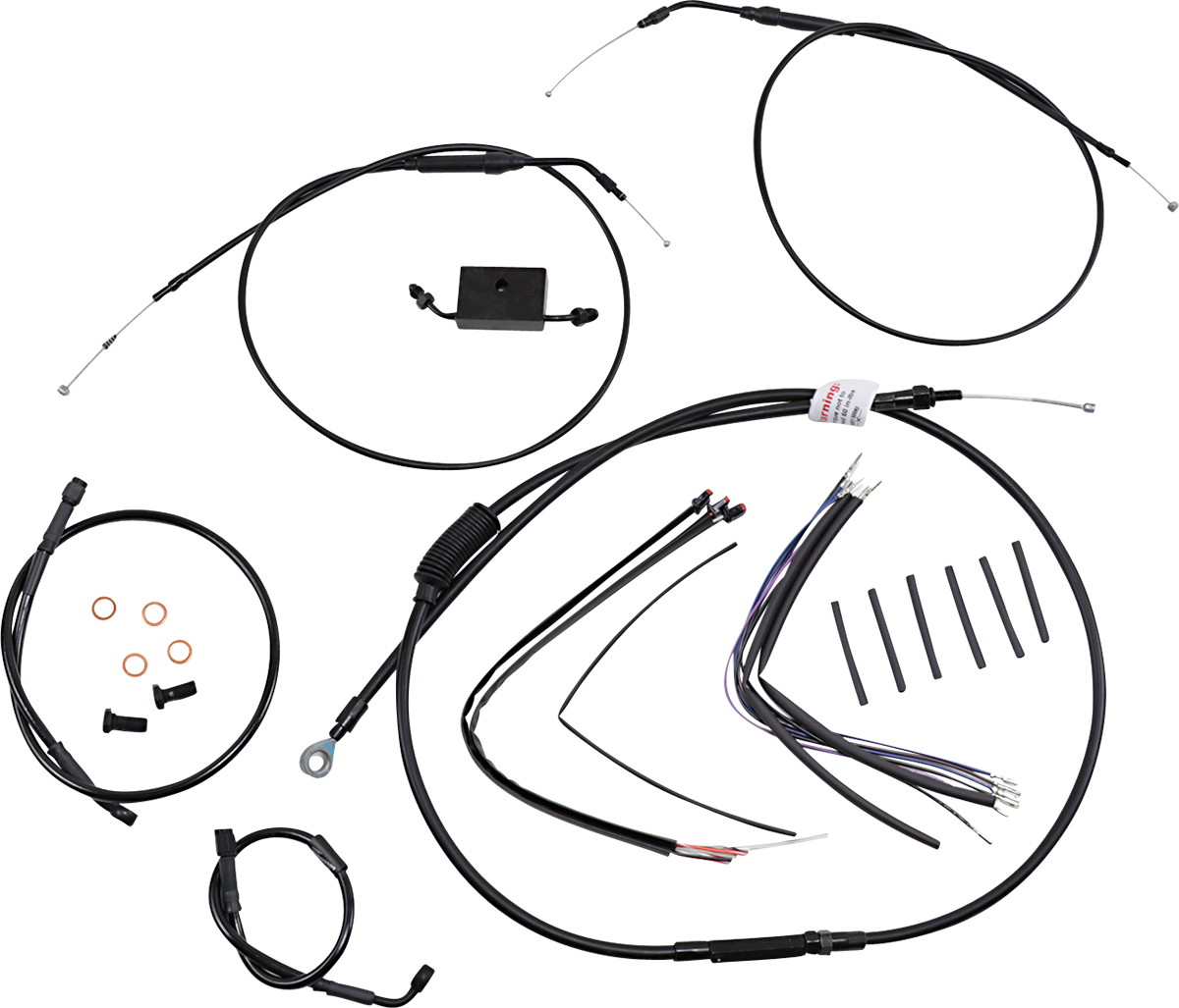 Burly Brand Extended Handlebar Cable And Brake Line Kit For Sportsters With ABS - 14" T-Bar Handlebars