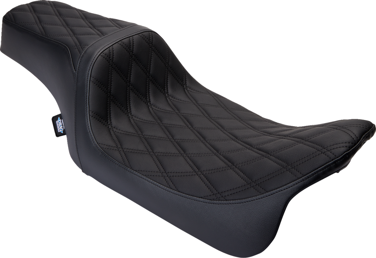 Drag Specialties Seats Predator 1Up Seat - Vinyl - Double Diamond Black Stitch - FLH '08-'23