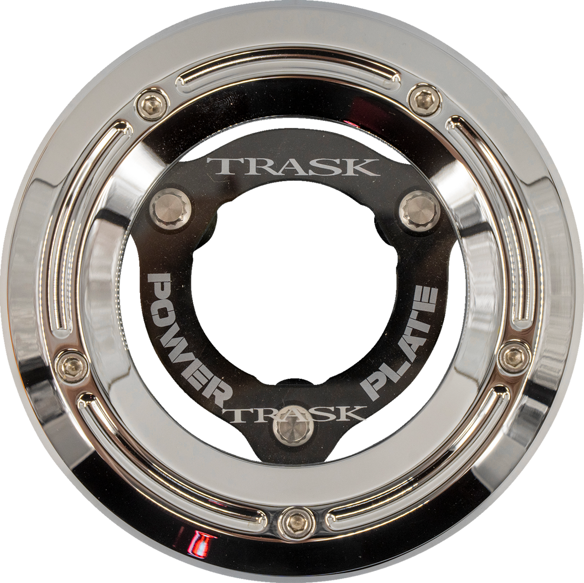 Trask Derby Cover With Power Plate - Chrome/Black - Kit - '18-'25 Softail