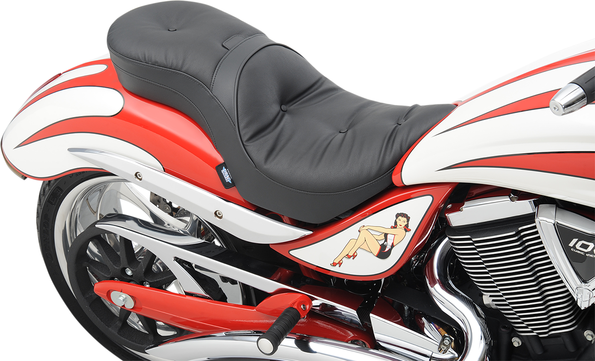 Drag Specialties Seats Low Profile Seat - Driver's Backrest Compatible - Pillow - Jackpot