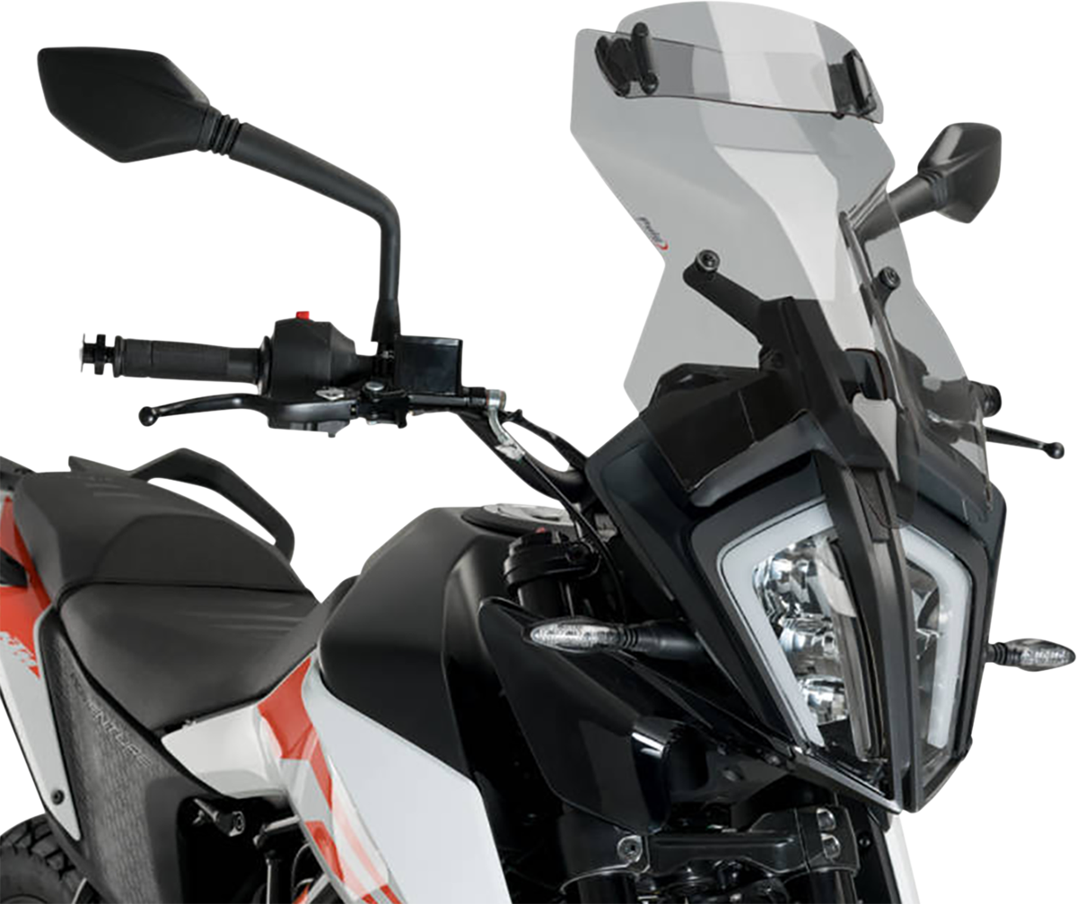 PUIG HI-Tech Parts Touring Windscreen W/ Visor - Smoke