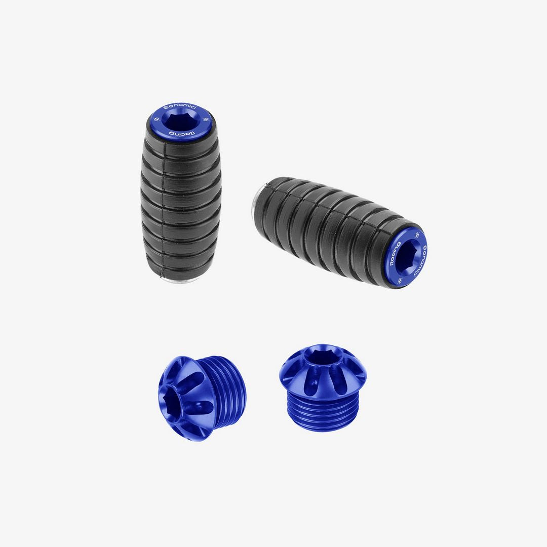 Bonamici Racing Pair Of Caps And Toe Pegs - Blue