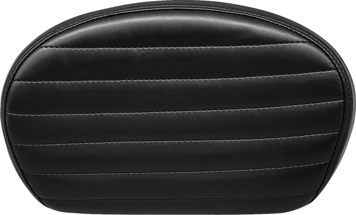 Le Pera Sissy Bar Pad - Medium - Pleated - Shiny Black