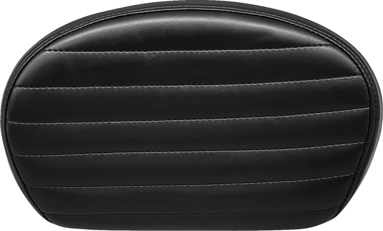 Le Pera Sissy Bar Pad - Medium - Pleated - Shiny Black