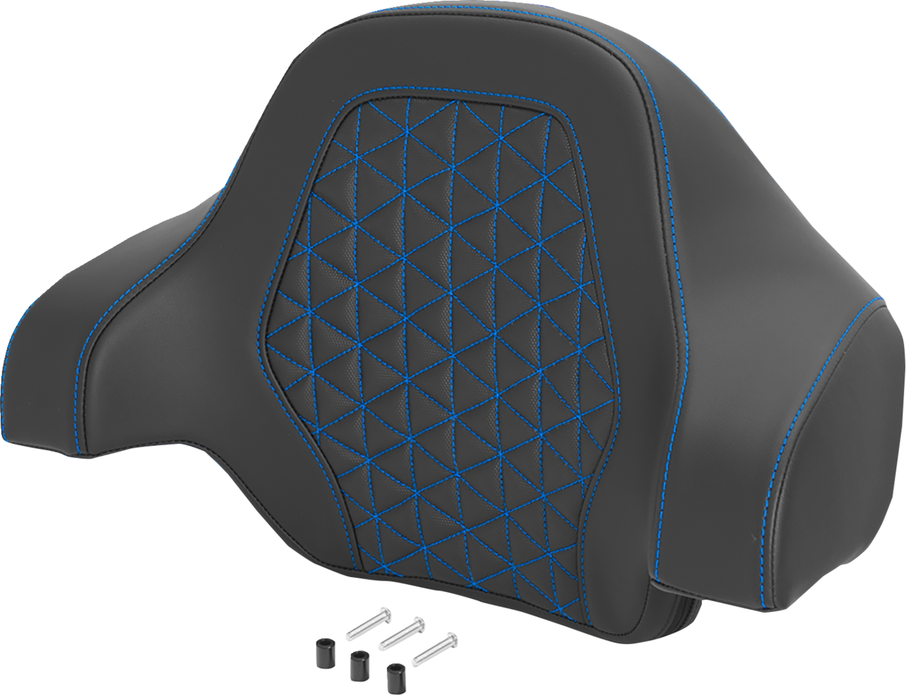 Saddlemen Deluxe Tour Pack Sissy Bar Pad - Black / Blue / Blue Stitching / Gripper