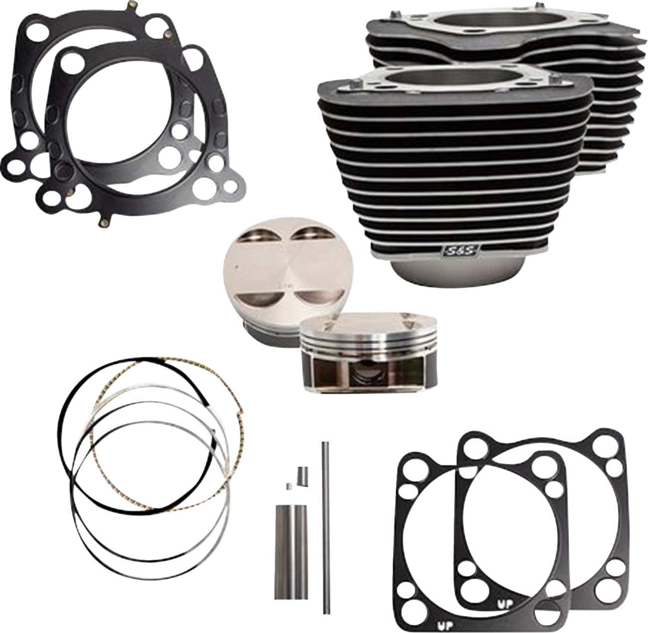 S&S Cycle Cylinder Kit - 128" Big Bore - Wrinkle Black W/Highlights - 114"/117" M8