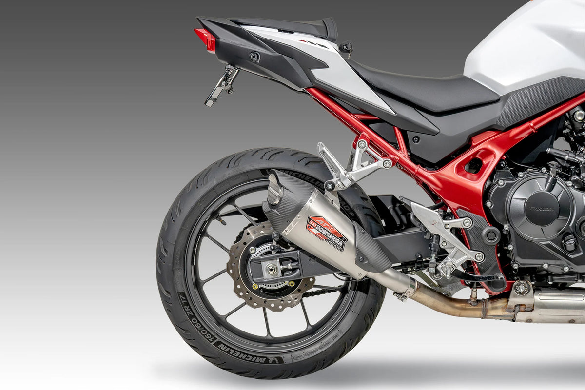 Yoshimura CB750 25-26 AT2 Stainless Slip-On Exhaust, W/ Stainless Muffler