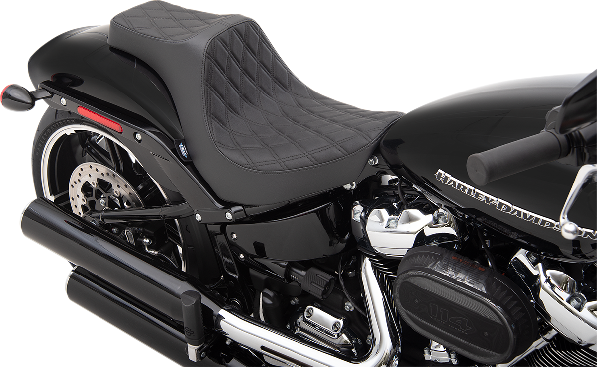 Drag Specialties Seats Predator III Seat - Double Diamond - Black Stitching - FXBR/S '18-'20