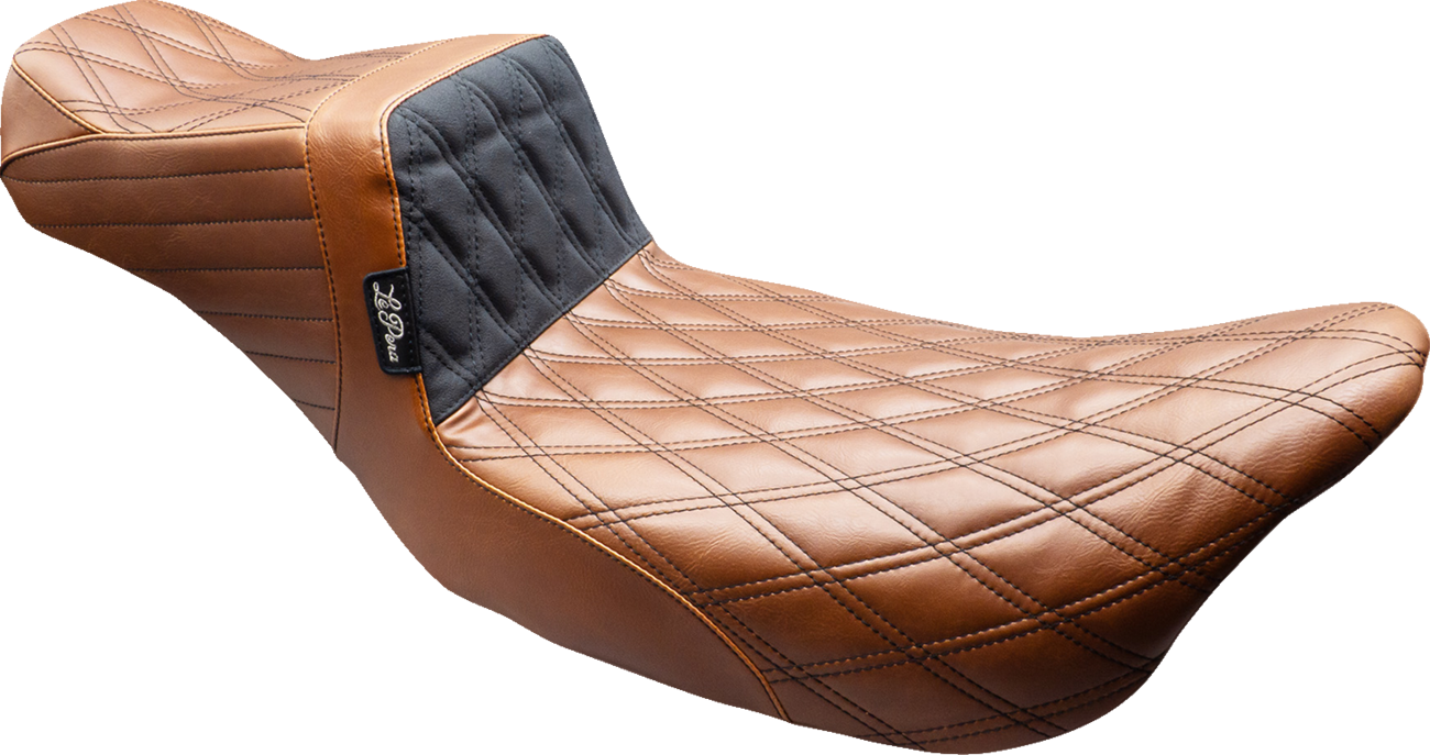 Le Pera Tailwhip Daddy Long Legs Seat - Brown - Black Double Diamond Stitch - FLT/FLH '08-'23