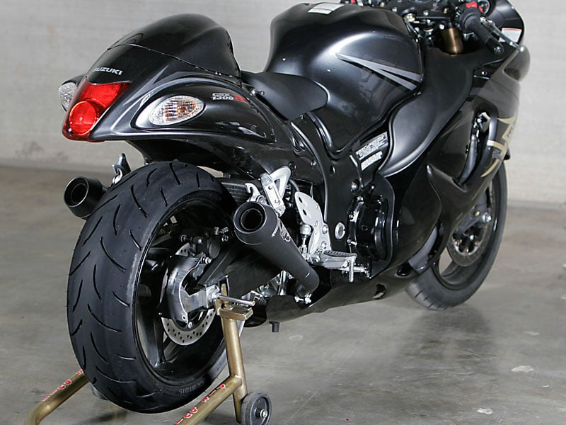 M4 Exhaust 2008 Hayabusa Retro Twin Black Slip On System