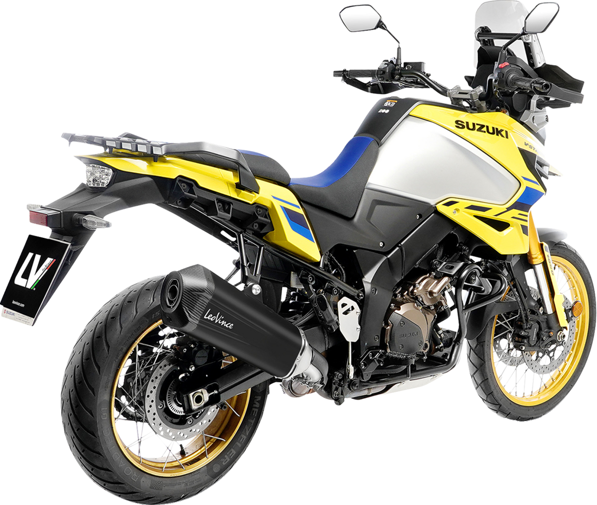 LeoVince LV-12 R Slip-On Muffler - Black Stainless Steel - V-Strom 1050