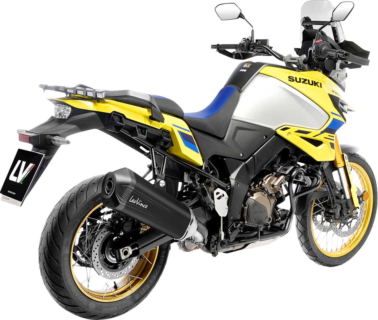 LeoVince LV-12 R Slip-On Muffler - Black Stainless Steel - V-Strom 1050