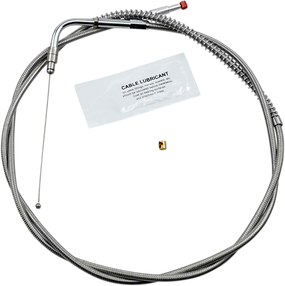 Barnett Stainless Steel Throttle Cable - +12" - '96-'01 Touring