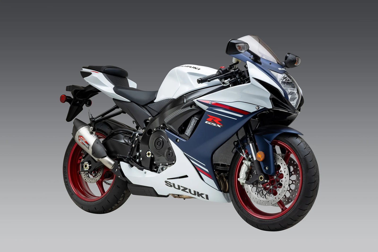 Yoshimura GSX-R600/750 2011-26 AT2 Stainless Slip-On Exhaust, W/ Stainless Muffler