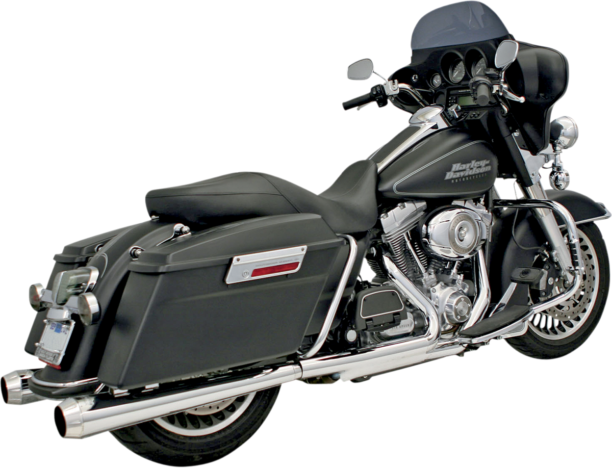 Bassani Xhaust Megaphone Slip-On Mufflers - Chrome/Polished - Tapered - Standard Baffle