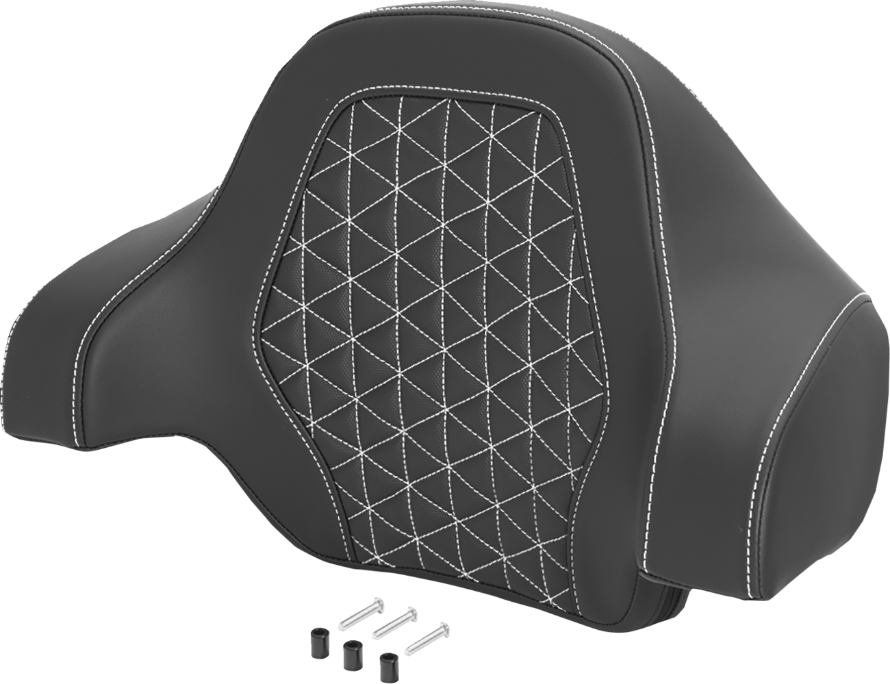 Saddlemen Deluxe Tour Pack Sissy Bar Pad - Black / White / Gripper / White Stitching