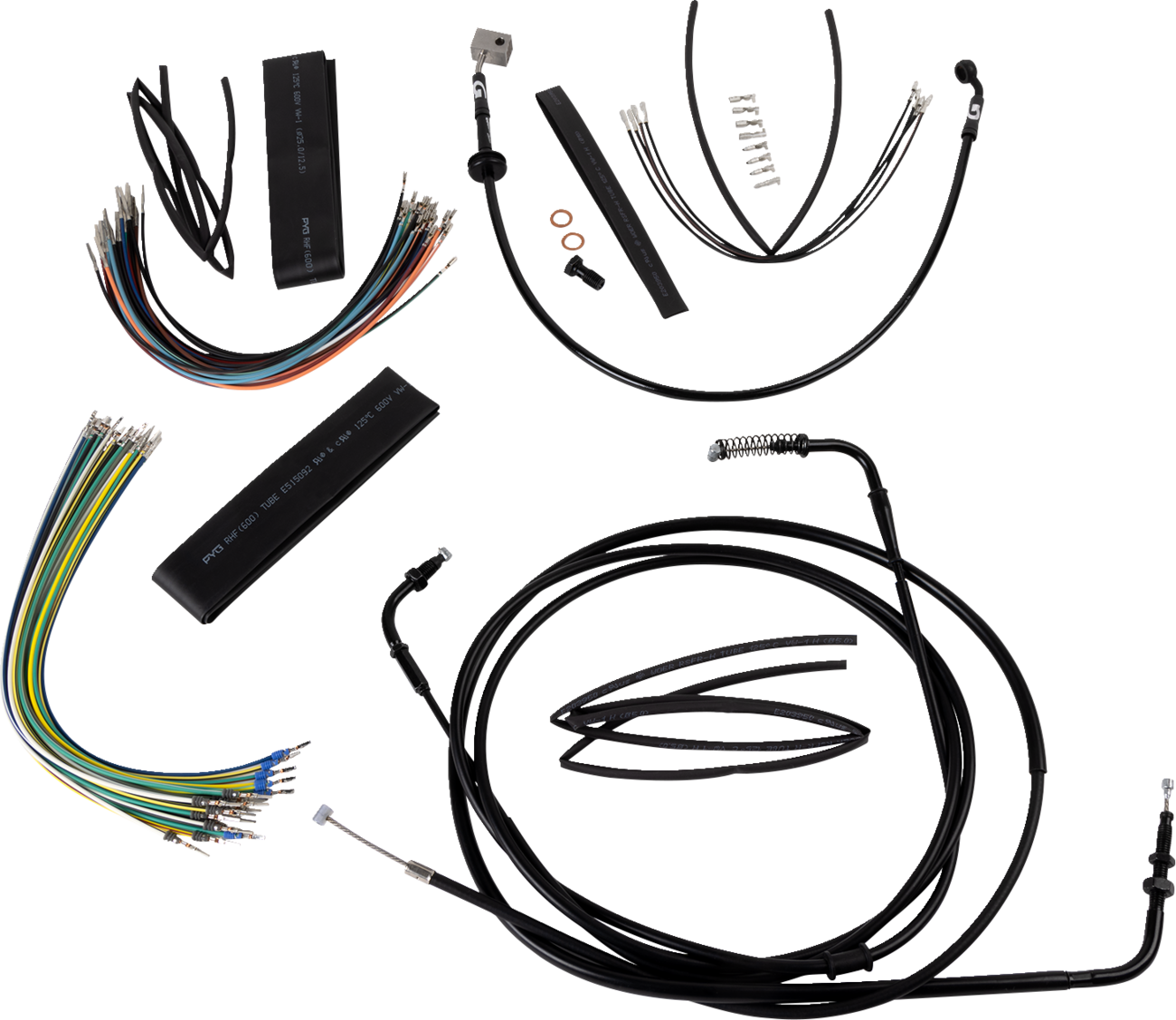 Burly Brand Extended Cable Kit - 12" Ape Hanger - Rebel