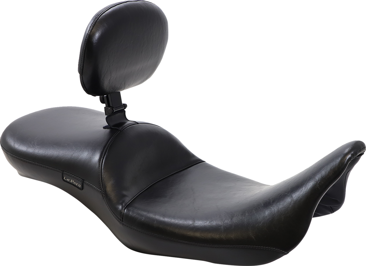 Le Pera Maverick Daddy Long Legs Seat - With Backrest - Black - Smooth - FL '08-'23