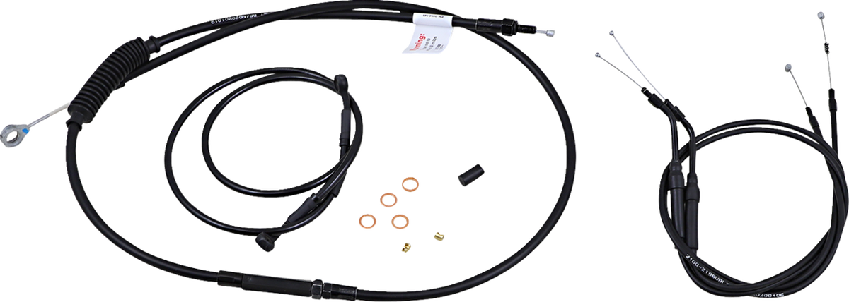 Burly Brand Jail Bar Cable Kit - 10" Handlebars - Black Vinyl - '04-'06 XL
