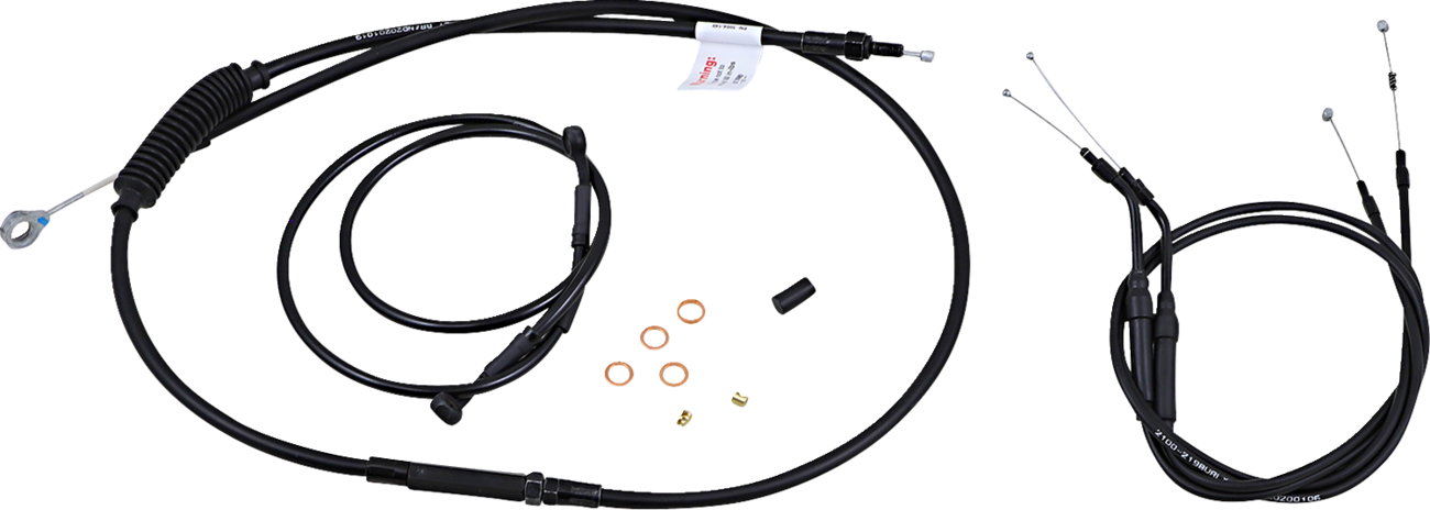 Burly Brand Jail Bar Cable Kit - 10" Handlebars - Black Vinyl - '04-'06 XL