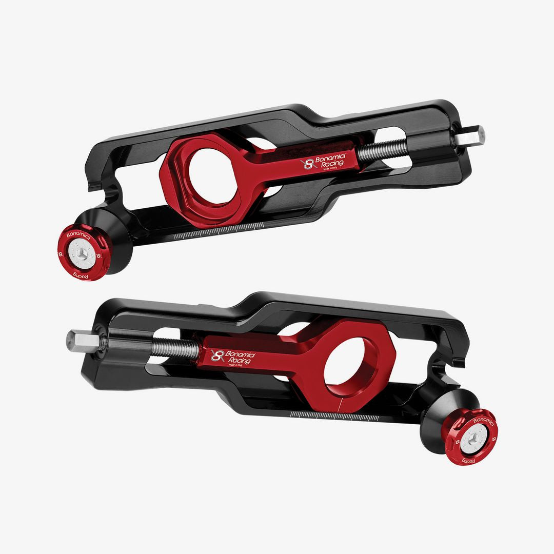 Bonamici Racing Chain Adjuster With Integrated EVO Standard Swingarms Spools - BMW S 1000 XR - M 1000 XR - RED