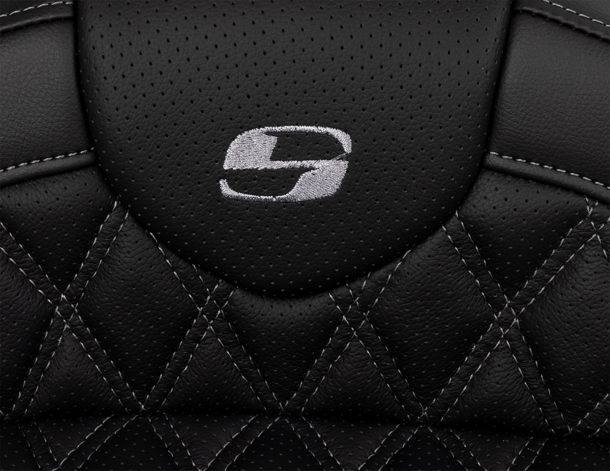 Saddlemen Roadsofa™ Seat - With Backrest - Dark Gray Stitch - FL '08-'23