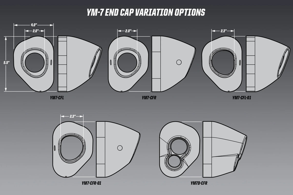Yoshimura R-77 Replacement End Cap Kit Flared Left Side