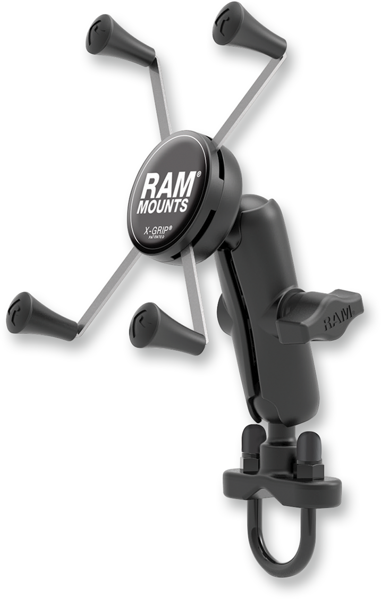 RAM Mounts Handlebar Rail Mount With U-Bolt Base And Universal X-Grip® Cradle - Large