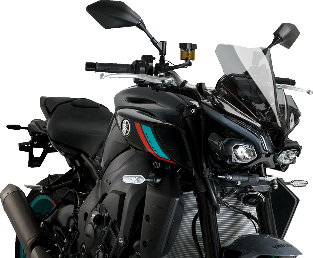 PUIG HI-Tech Parts New Generation Sport Windshield - 14" - Smoke - MT-10/SP